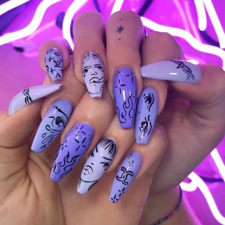 Подростковый дизайн ногтей Pin on Ｍａｎｉｃｕｒｅｓ/маникюр Edgy nails, Grunge nails, Fake nails