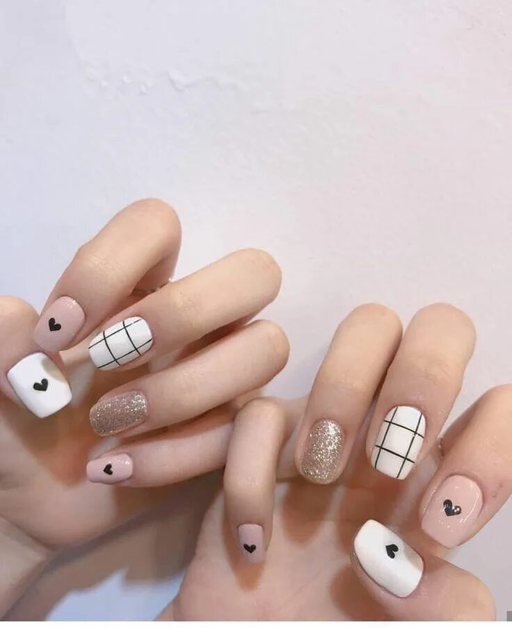 Подростковый дизайн ногтей Pin de L\u00EA Th\u1ECB Lan Anh en Gel design Manicura de uñas, Uñas sencillas y