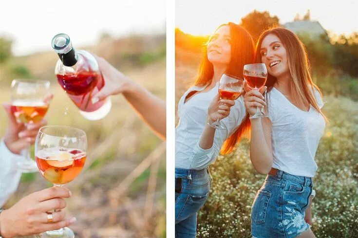 Подруги вино фото Фотосесія подруг: friends, wine, sunset Best friends shoot, Friendship photoshoo