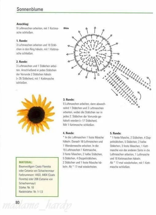 Подсолнух крючком схема и описание амигуруми Вязание крючком Записи в рубрике Вязание крючком Дневник inNaLusia : LiveInterne