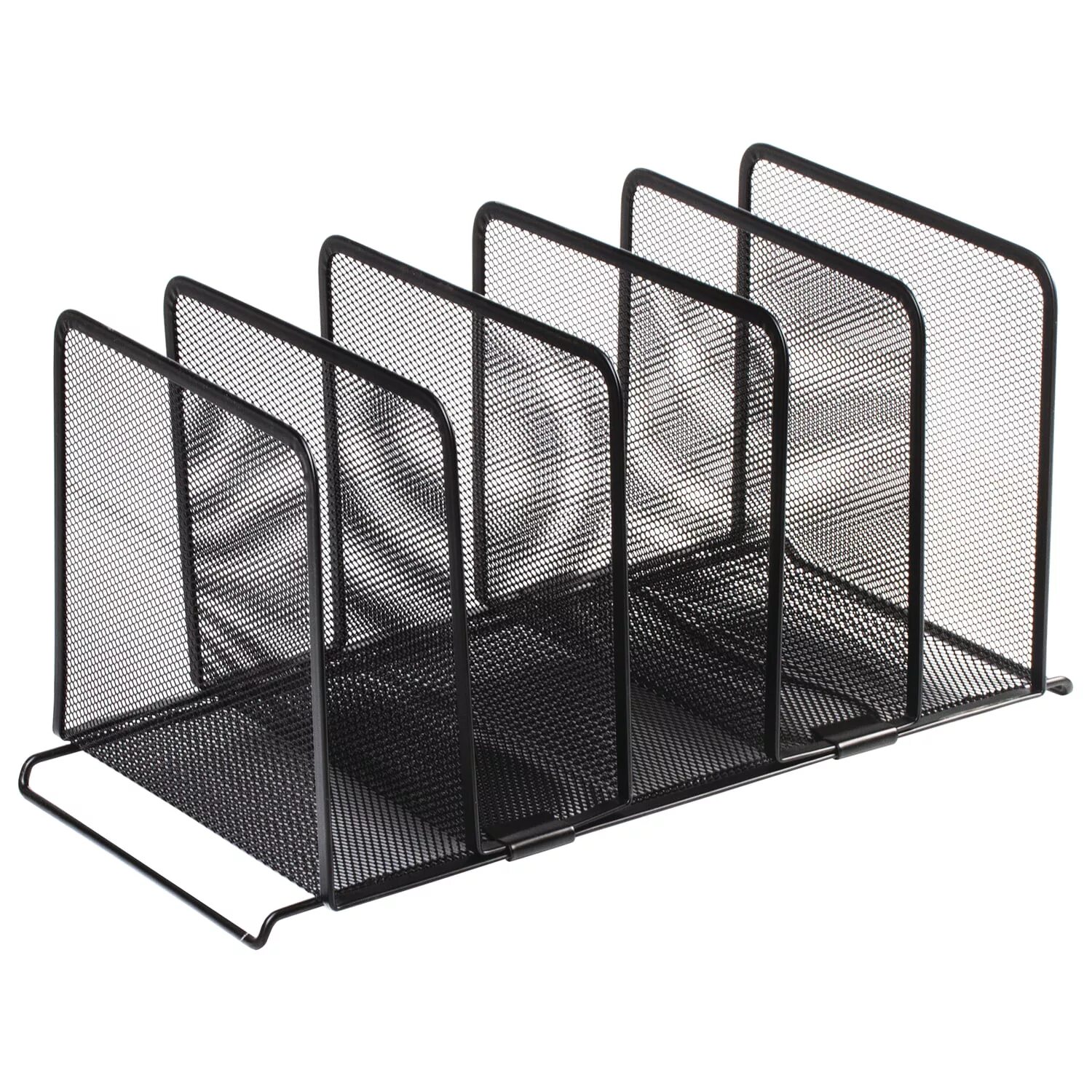 Mesh Desktop Organizer Office Bestand Houder met 2 Lade/6 Sorter, Zwarte Poederc