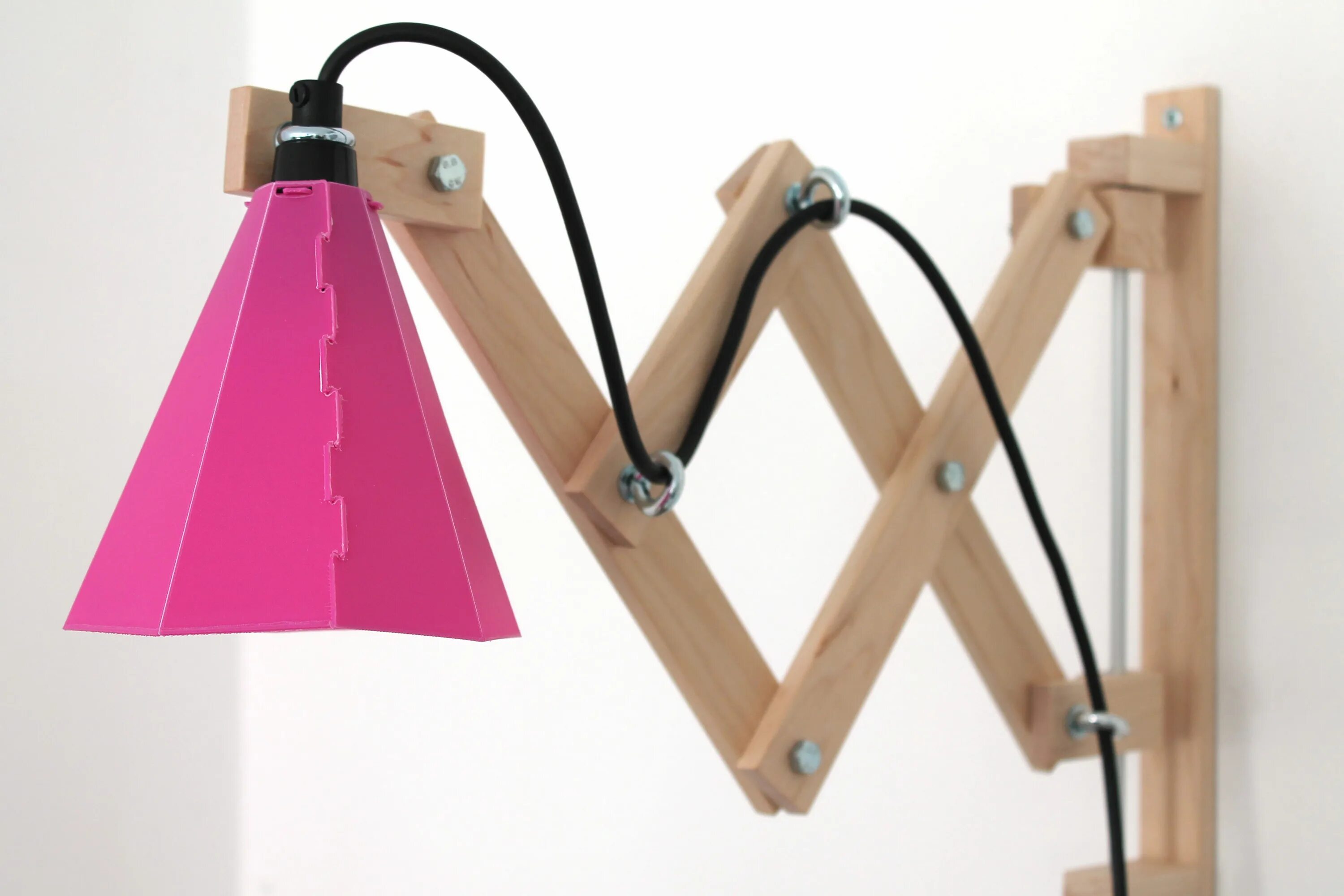 Подставка для светильника своими руками Arie wooden scissor lamp - Pink Lamp, Swing arm lamp, Wall lamp