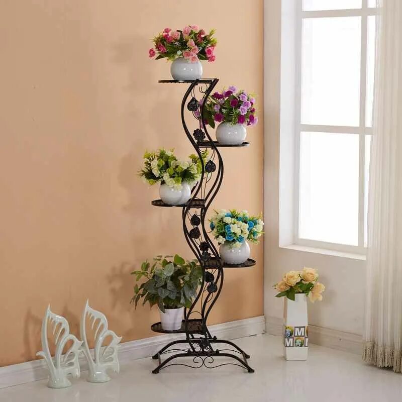 Подставка для цветов в интерьере фото Louis Fashion Plant Shelves Balcony Flower Rack Multi storey Living Room Office 