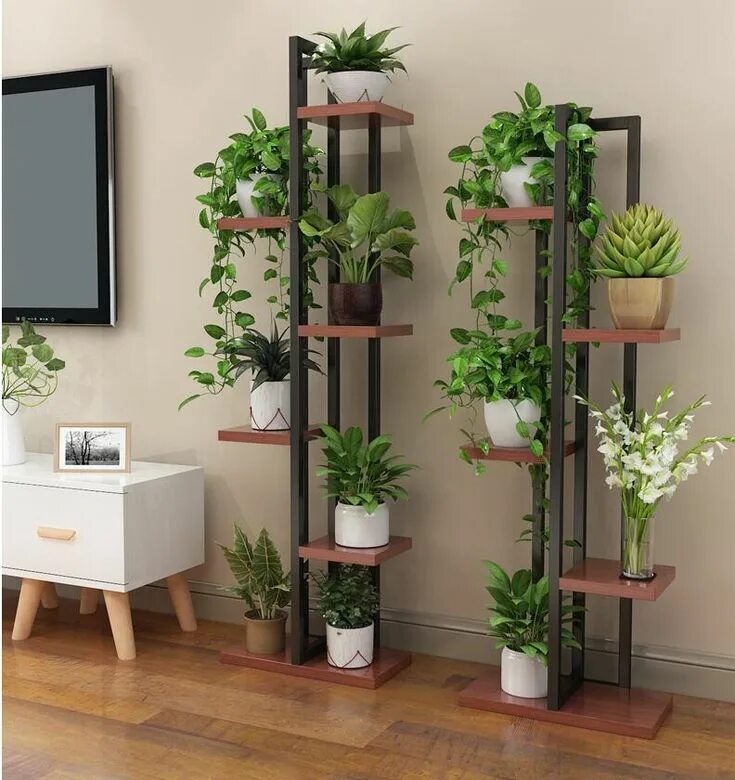 Подставка для цветов в интерьере фото Orchid shelf of green lotus, living room bedroom flower shelf, multi storey indo