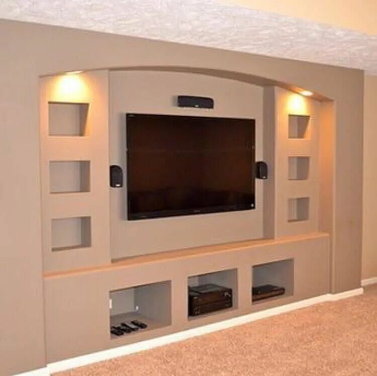 Подставка для телевизора из гипсокартона фото Modern TV Wall Unit Decoration Design Ideas in 2022 Modern family rooms, Home en