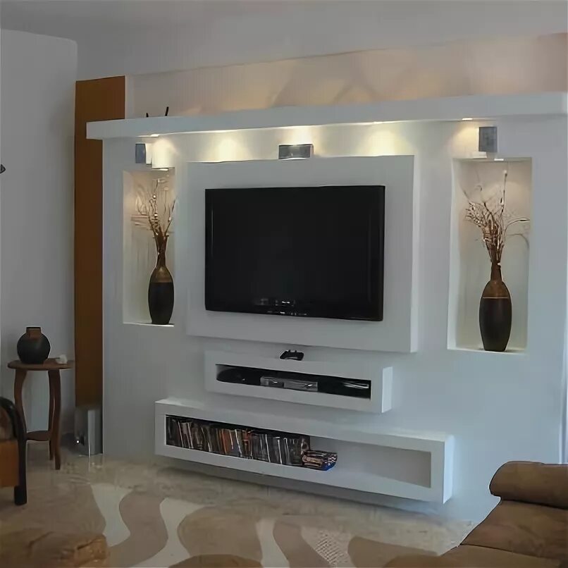 Подставка для телевизора из гипсокартона фото Este es uno de los prototipos propuestos in 2019 Tv wall decor, Tv furniture, Tv