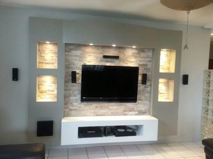 Подставка для телевизора из гипсокартона фото Tv unit Tv soggiorno, Design per il soggiorno, Tv a muro