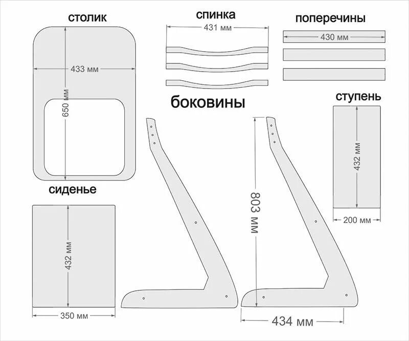 Подставка из фанеры своими руками чертежи Растущий стул своими руками - чертежи и схемы Блог фабрики Кузя Стул для малыша,