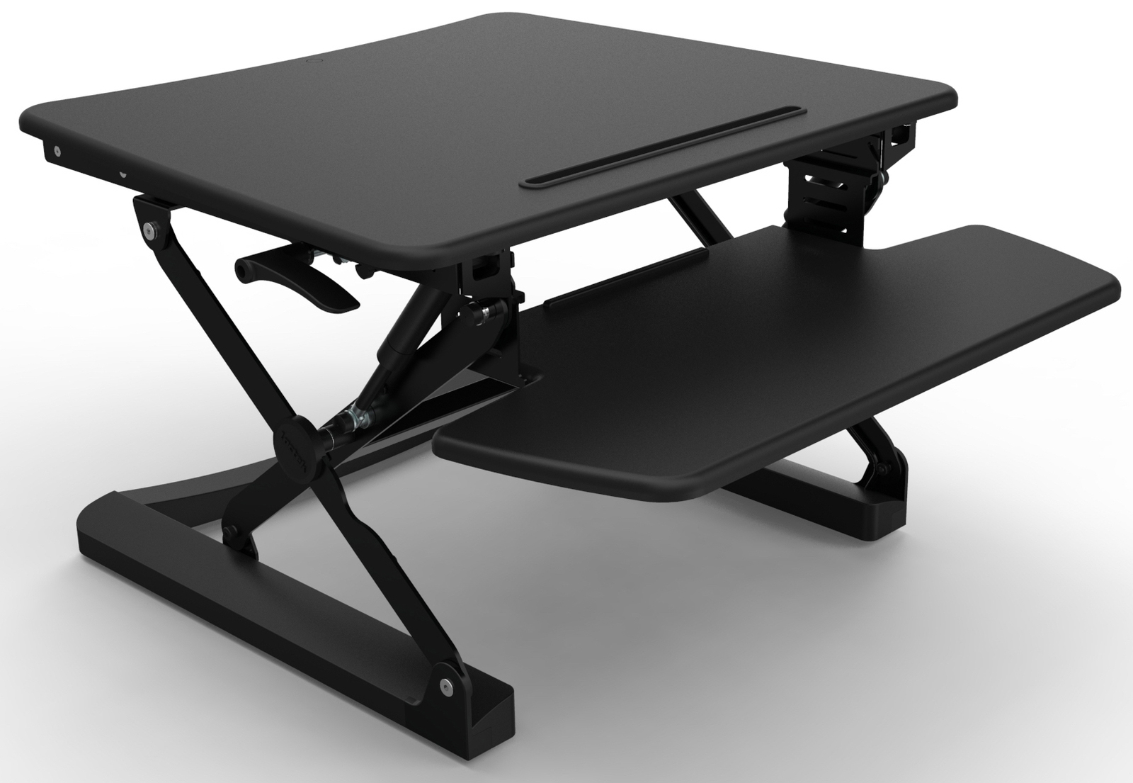 Подставка под стол фото Rapid Riser Black Height Adjustable Sit Stand Desk Office Stock