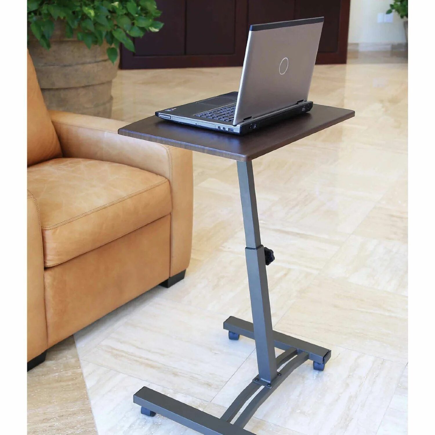 Подставка под стол фото Seville Classics WEB162 Mobile Laptop Computer Desk Cart Height-Adjustable from 