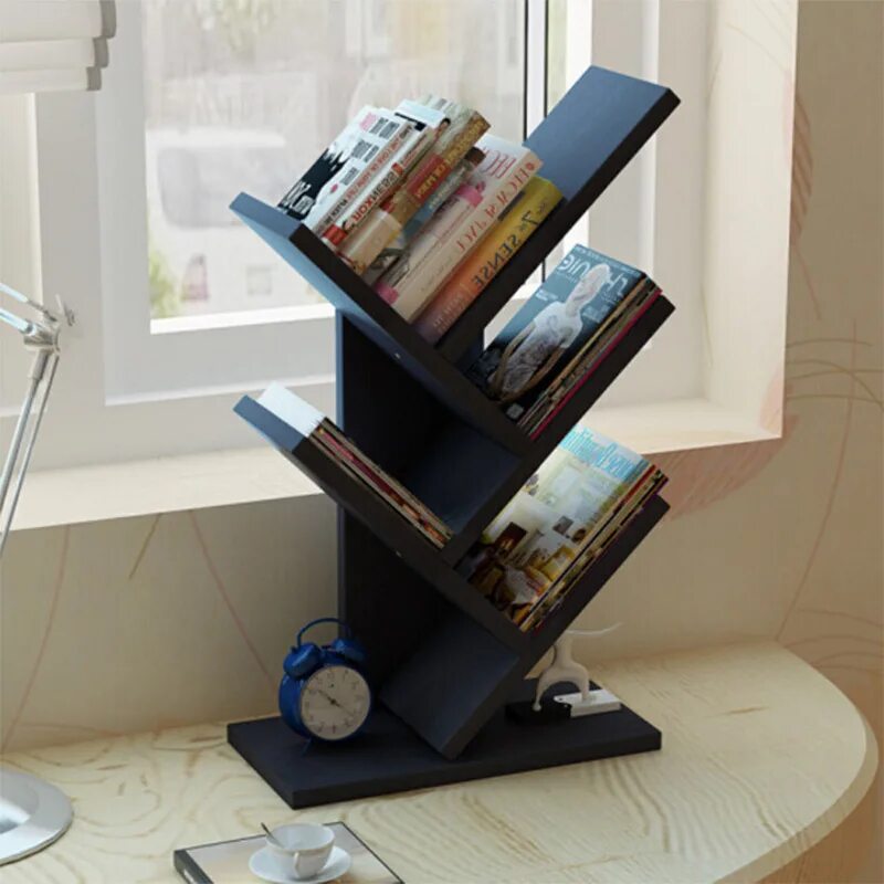 Подставки для книг фото Bookshelf Desk Creative Study Bookcase Tree Shaped Furniture Decor Book Rack Mul