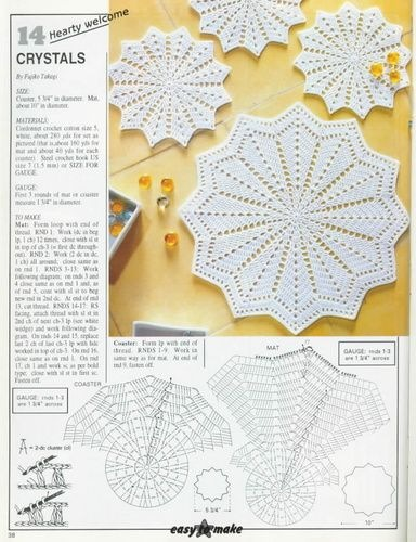 Подставки под кружки крючком со схемами Gallery.ru / Foto #34 - 90 - tr30935 Crochet doily diagram, Crochet doilies, Cro