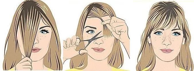 Подстричь челку самостоятельно фото Как подстричь челку самостоятельно? How to cut bangs, 5 minute hairstyles, Bangs