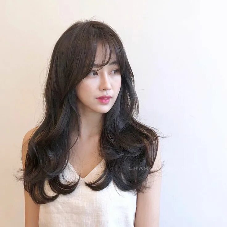 Подстричь прическу на длинные волосы корейские Pin by Vanessa Lee on Long Haircuts straight hair, Korean long hair, Hair color 