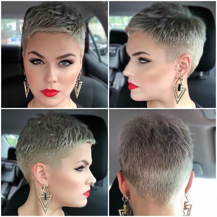 Подстригаться прическа женская Na obrázku může být: 4 lidé, záběr zblízka Super short hair, Very short hair, Sh