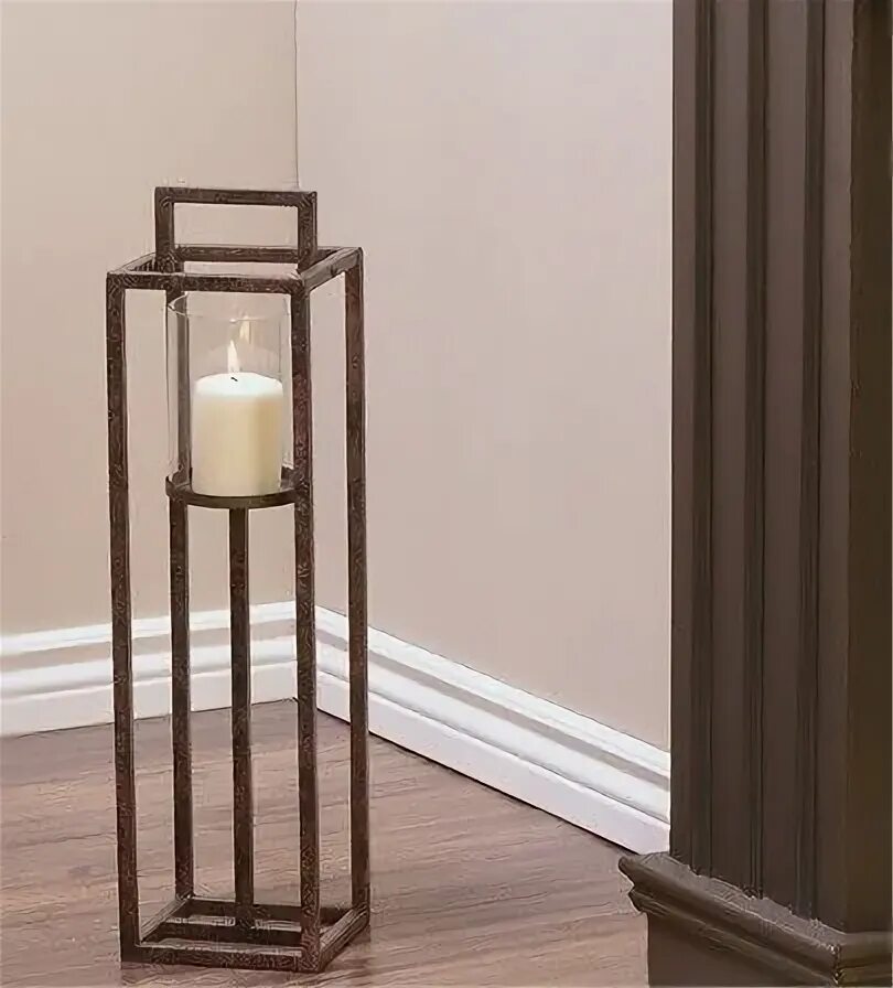 Подсвечник в стиле лофт Iron and Glass Floor Standing Candle Holder Small Floor standing candle holders,