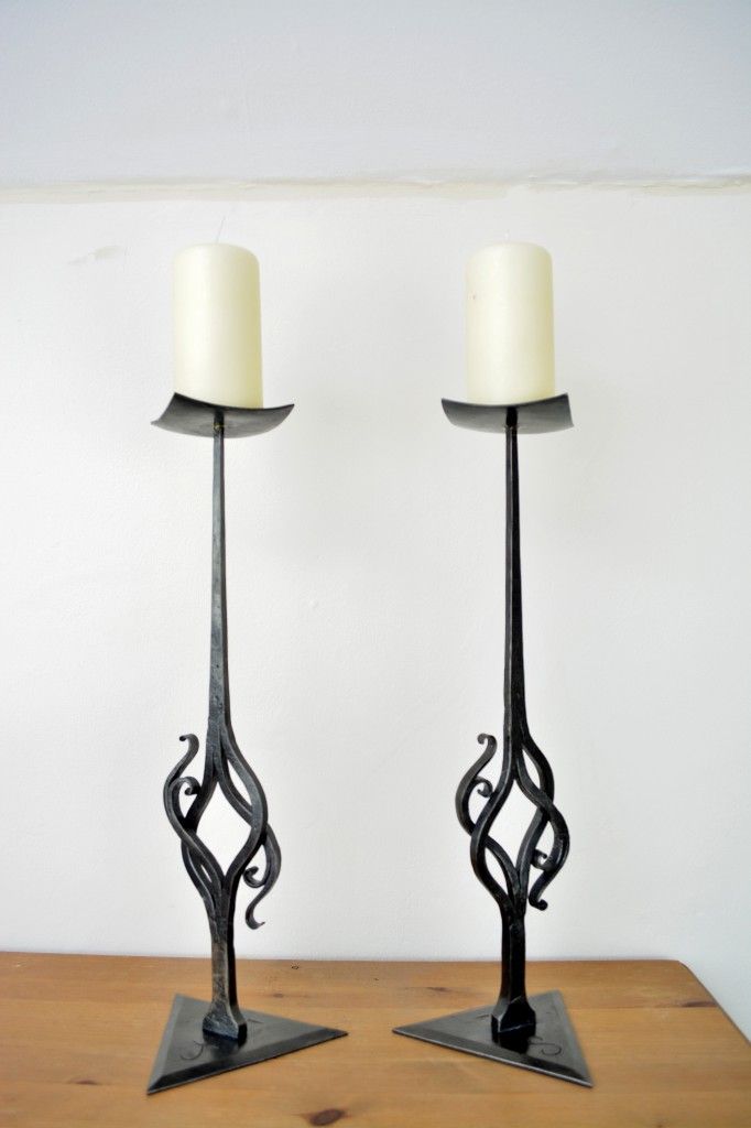 Подсвечник в стиле лофт Interior - Swann Forge Wrought iron candle holders, Iron candle holders, Metal c