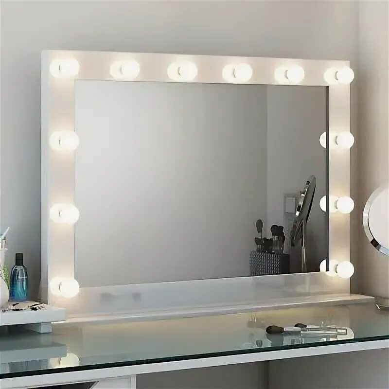 Подсветка для зеркала для макияжа фото Hollywood Makeup Vanity LED Mirror w/ Light Bulb Artist Super Star Style US Plug