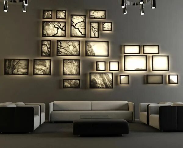 Подсветка картины на стене в интерьере Home Improvement Archives Acrylic wall panels, Lightbox art, Design