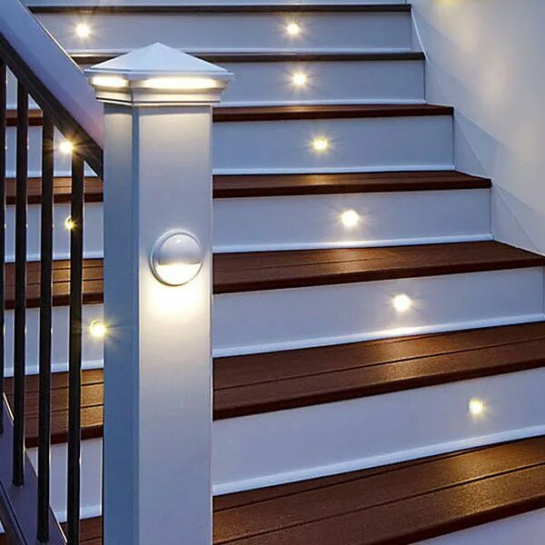 Подсветка лестницы в частном доме фото led in railing - Google Search Trex deck lighting, Deck lighting, Staircase desi