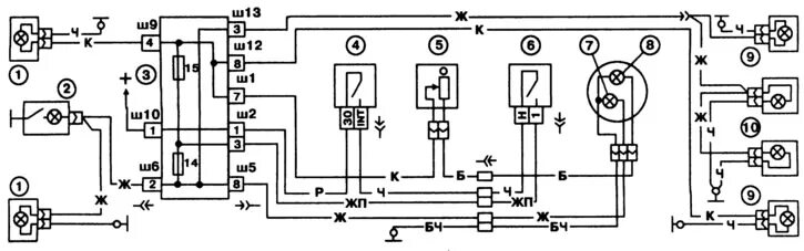 Подсветка номера ваз схема подключения Асвятленне і светлавая сігналізацыя (ВАЗ-2105 "Жыгулі" 1979-2010 / Электраабстал