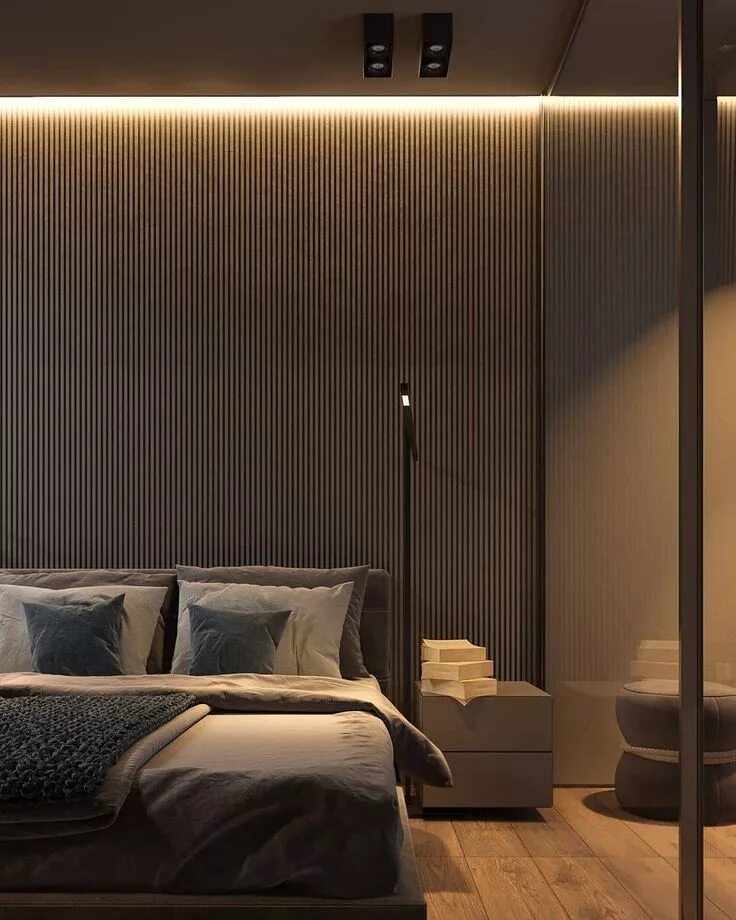 Подсветка спальни фото La imagen puede contener: habitación e interior Modern bedroom, Led lighting bed