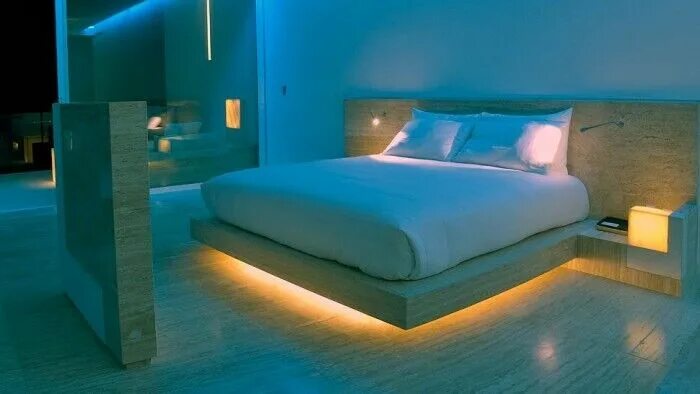 Подсветка спальни фото Floating BED Light - Under Bed or Creative Furnature Accent Lighting BEDROOM new