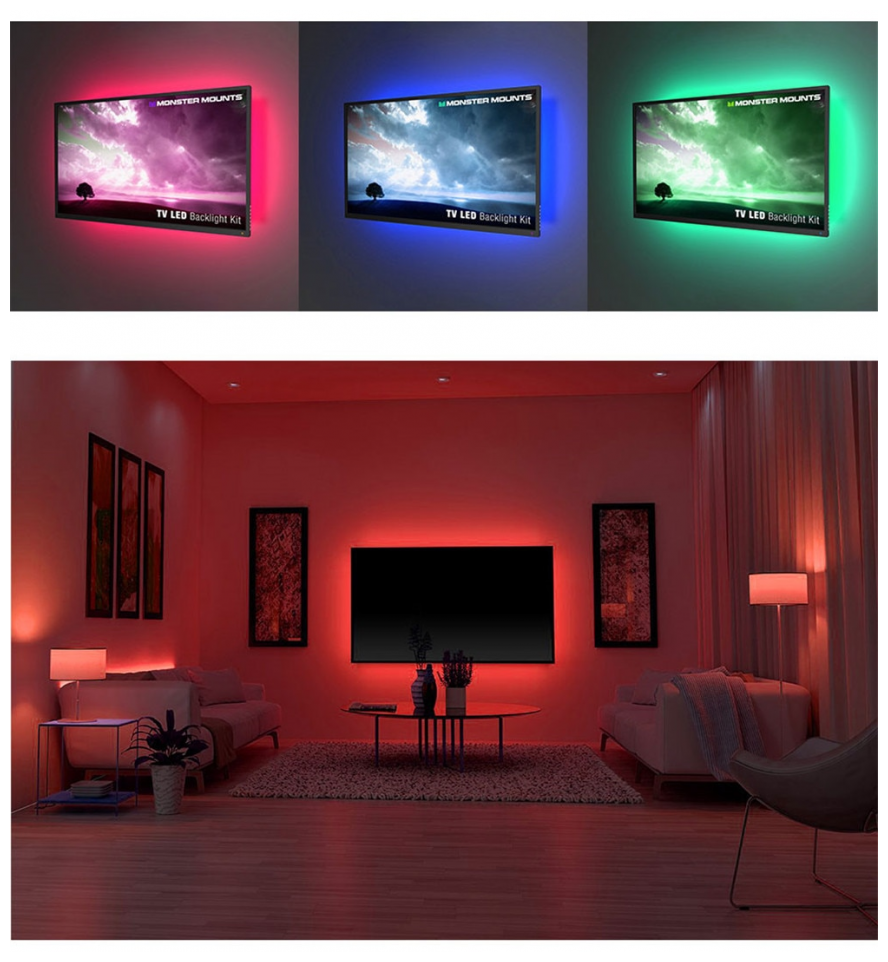 Подсветка телевизора фото Светодиодная лента Bluetooth с пультом TV Light USB 5 метров 5050 RGB 5V - купит