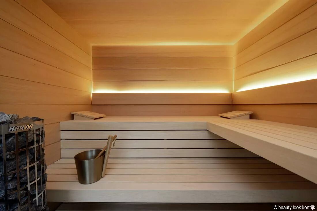 Подсветка в бане фото Sauna : Design uitvoering - Kaamos Design Sauna : Glow Saunaruimte, Spa kamers, 