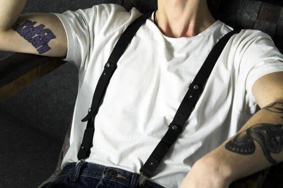 Подтяжки портупея мужские выкройка Handcrafted leather suspenders M adjustable elasticated Leather suspenders, Fash