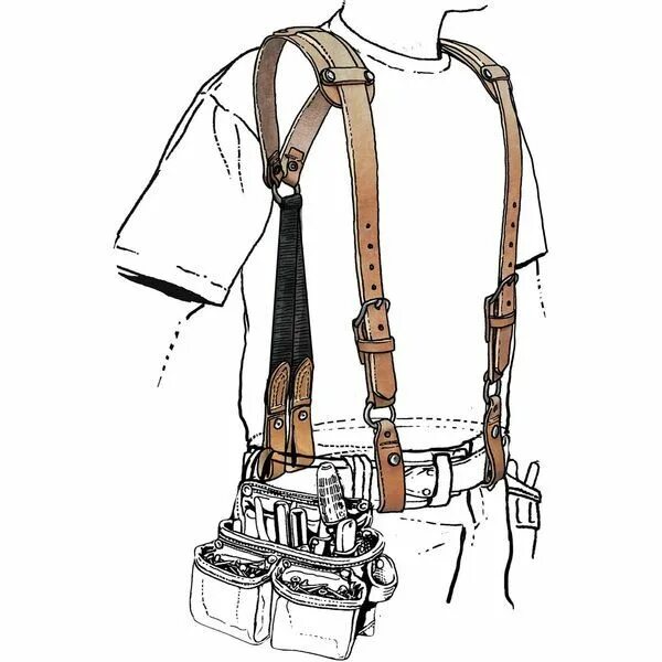 Подтяжки портупея мужские выкройка 5-Alarm Leather Tool Belt Suspenders LIGHTAN Кожаные инструменты и Подтяжки