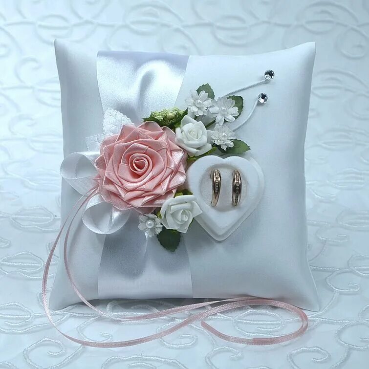 Подушечка для колец на свадьбу фото white ecru, wedding ring cushion pillow with rings holder box , ( 30 color ) ! E