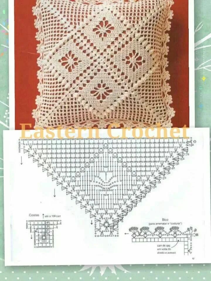 Подушка крючком схема и описание Crochet pillow pattern Cuscini all'uncinetto, Uncinetto, Schema uncinetto