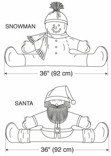 Подушка от сквозняков своими руками выкройки Kwik coser 3279 Snowman y Santa proyecto Stoppers patrón de Christmas sewing, Sn