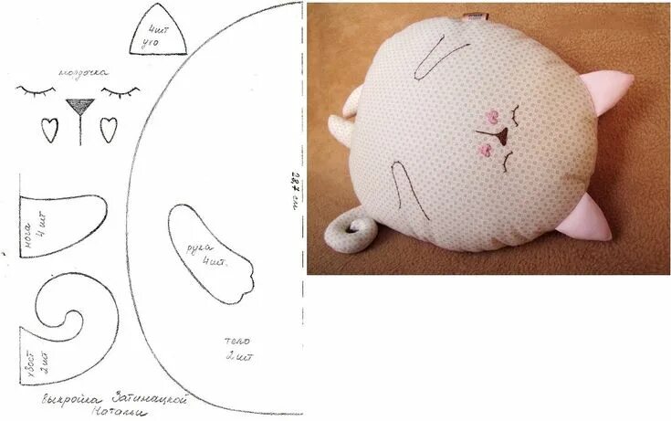 Подушка сплюшка своими руками выкройки Тигры и коты из ткани: символ года 2022 своими руками! Schnittmuster für stoffti