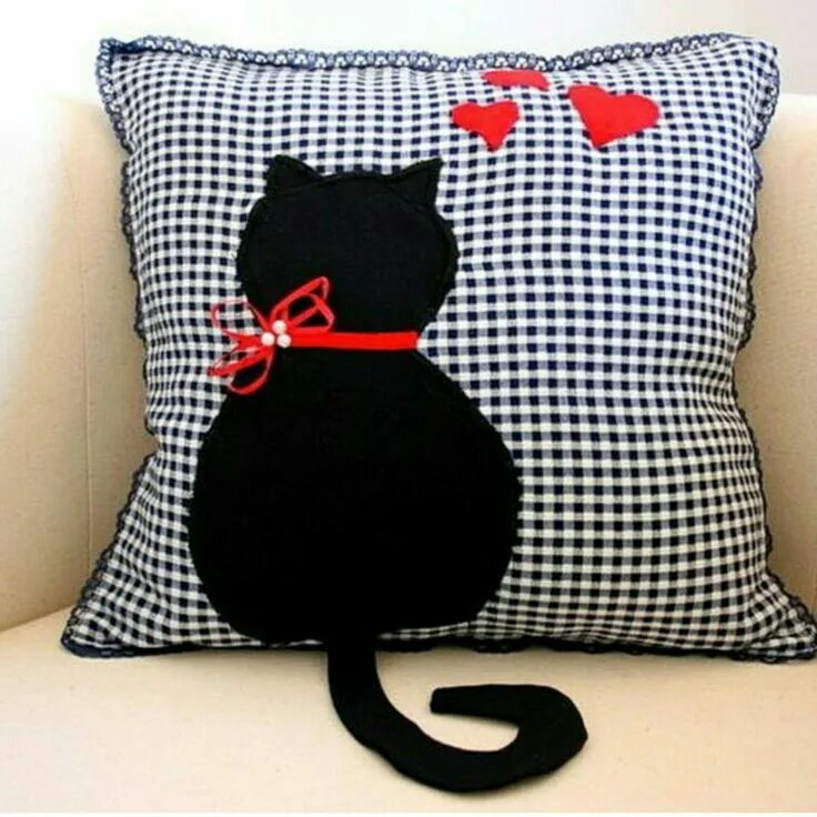 Подушка своими руками для декора в подарок very cute and easy Cat cushion, Cat quilt, Sewing pillows