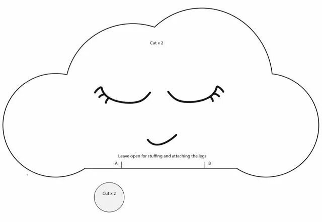 Подушка выкройка схема Molde de Almofada nuvem para imprimir - Como Fazer Molde de nuvem, Molde de almo