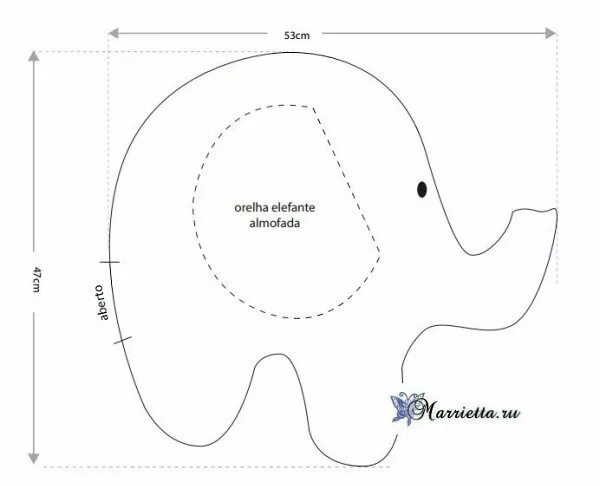 Подушки игрушки для детей своими руками выкройки Детская подушка "Слоник". Выкройка.