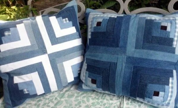 Подушки из джинс фото Cushion covers from jeans pillowcases clothes round : Cushion covers from jeans 