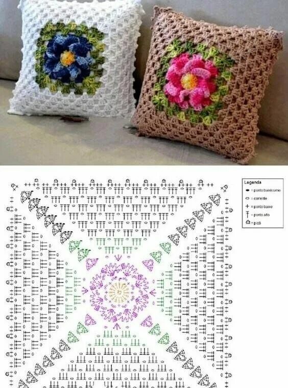 Подушки крючком просто и красиво схемы PATRÓN GRATIS Motivos en Crochet para Confeccionar Almohadones - Crochetisimo Pa