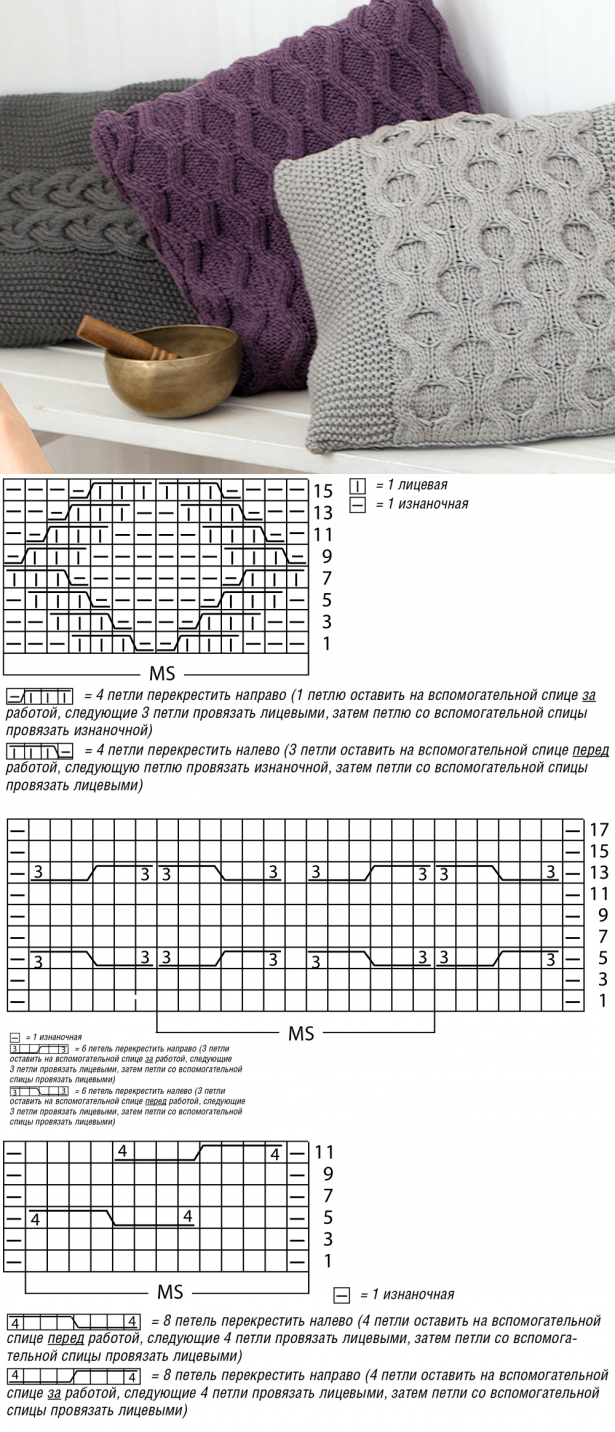 Подушки спицами со схемами и описанием ВЯЗАНИЕ.ВСЕ ДЛЯ ДОМА. в 2024 г Узоры, Вязаные подушки, Подушки