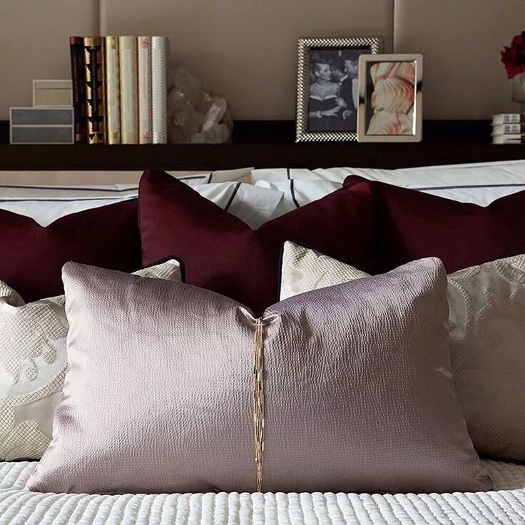 Подушки в спальню фото Elicyon on Instagram: "Feminine cushion detail in our earlier One Hyde Park bedr