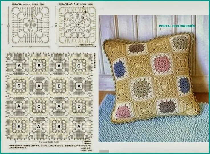 Подушки вязанные крючком фото и схемы Crochet: pillow Capa de crochet de travesseiro, Almofadas de croche, Almofadas