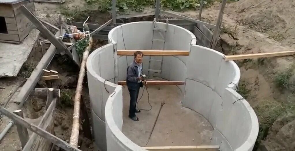 Подвал из бетонных колец своими руками фото Простые и бюджетные бетонные погреба и кессоны для скважины Блог самостройщика Д