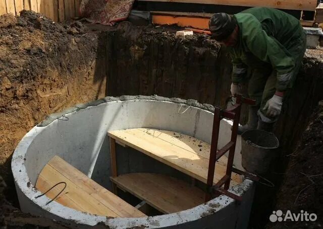 Подвал из бетонных колец своими руками фото Бетонный погреб купить в Егорьевске Товары для дома и дачи Авито