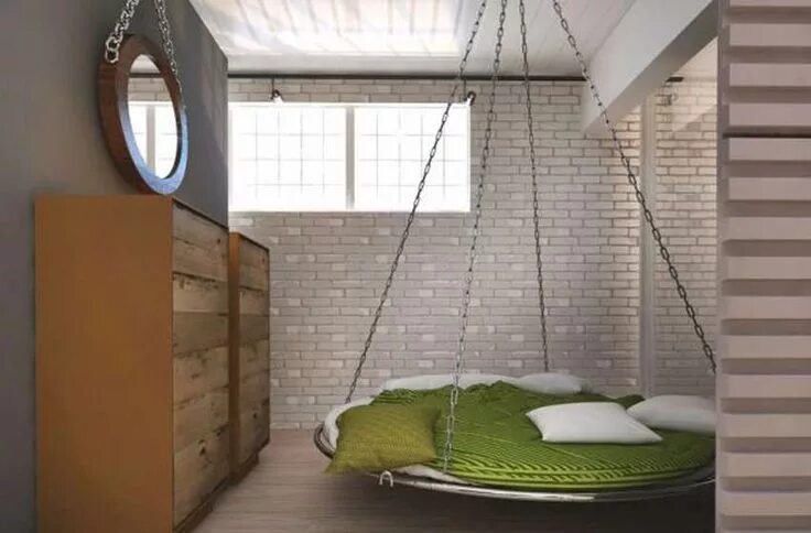 Подвесная кровать фото Подвесные кровати 200 фото Bed design, Bedroom interior, Apartment interior