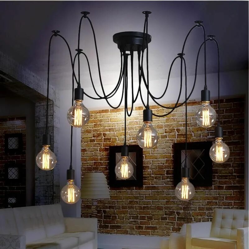 Подвесная люстра в стиле лофт Pendant Lamp Hanging Corded Cluster - 4 styles, 2 lengths Retro pendant lights, 