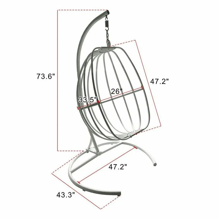 Подвесное кресло инструкция по сборке ART TO REAL Outdoor Wicker Egg Hanging Chair with Stand White Egg Shaped Hammock