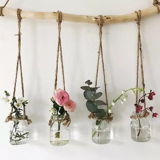 Подвесной декор для дома Liebe füllt diese dinky kleinen Vasen ... :) x - Diy Wohnzimmer Diy vase, Home d