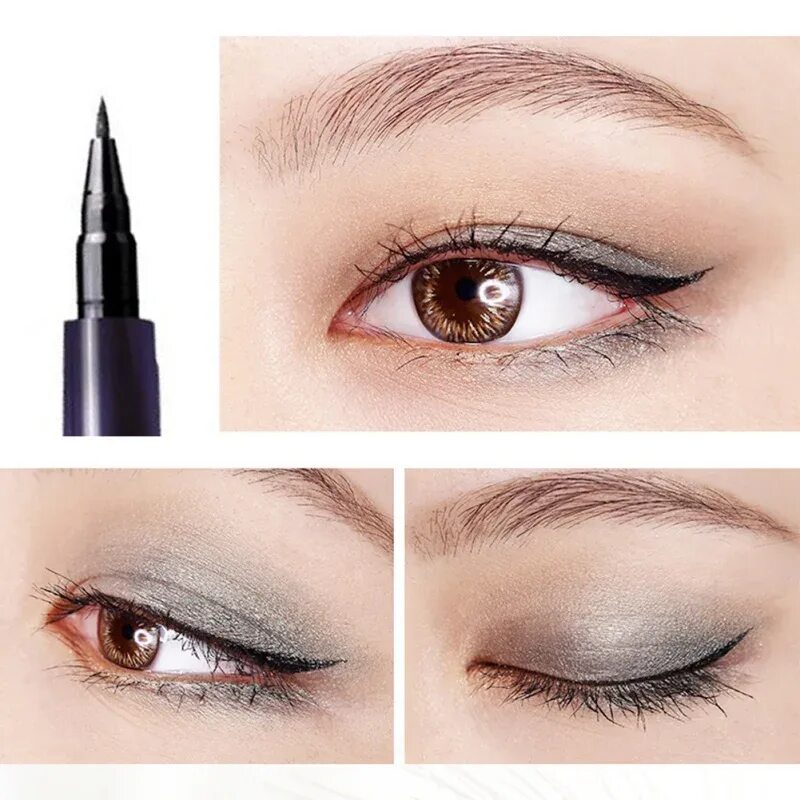 Подводка глаз пошагово фото Lasting 36H Liquid Eyeliner Pencil Waterproof Black Makeup Long lasting Easy wea